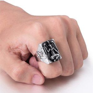 Goat Satanic Punk Ring